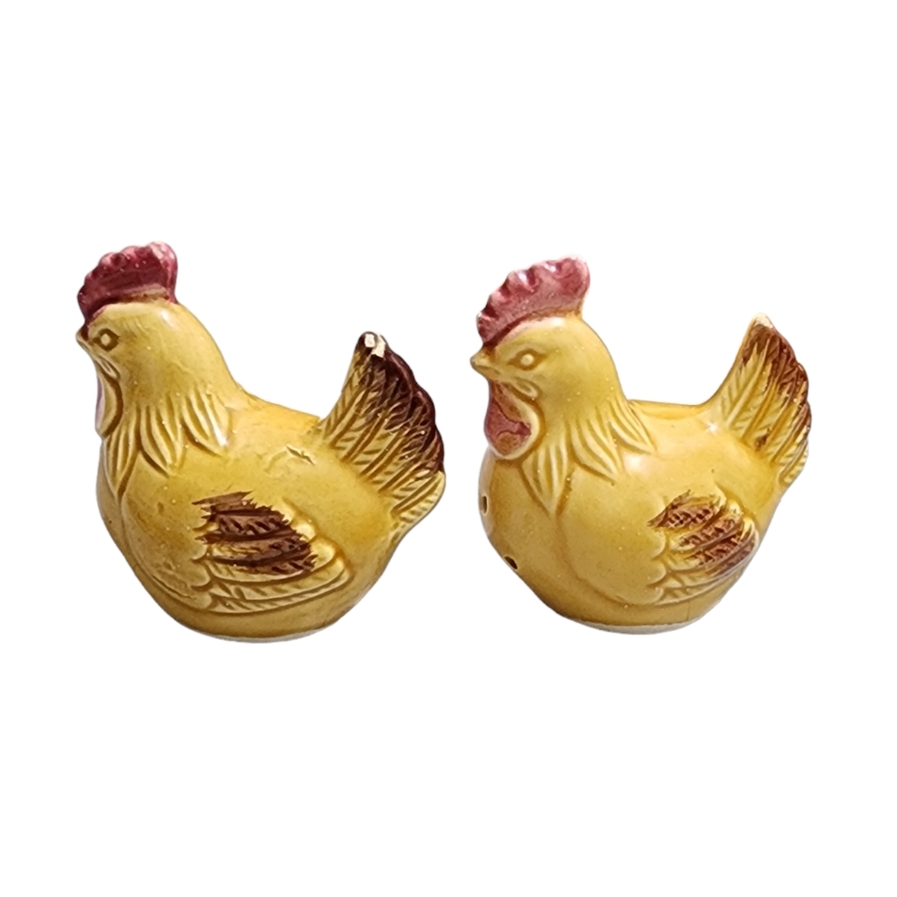 Vintage 1960s Japan chicken and rooster salt and pepper shaker EUC - Picture 2 of 5